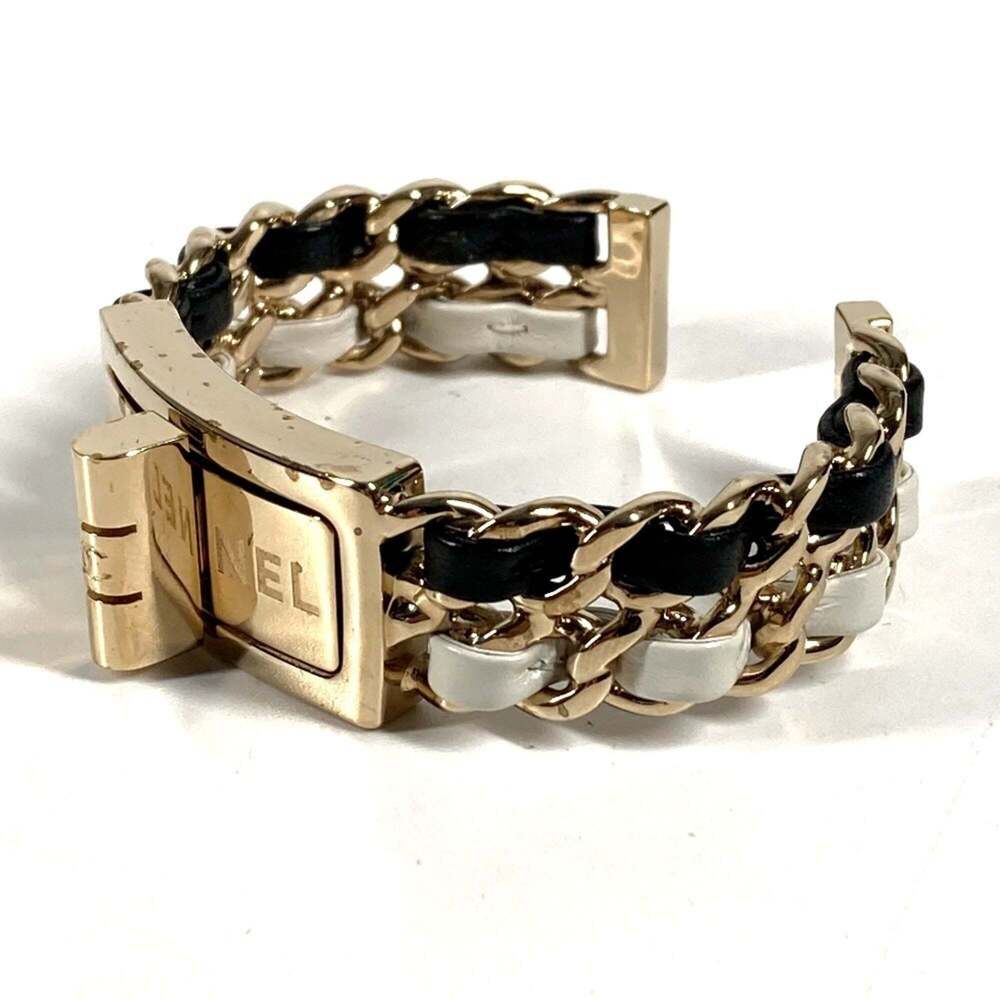 CHANEL Authentic Black Leather Logo Charm Bracelet - Picture 2 of 8